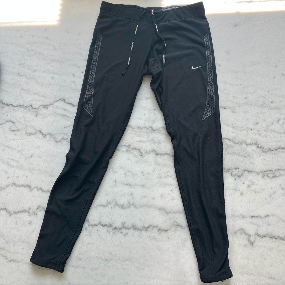 Nike Dri Fit Zipper Leggings Black Medium